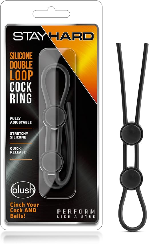 Double Loop Cock Ring - Black