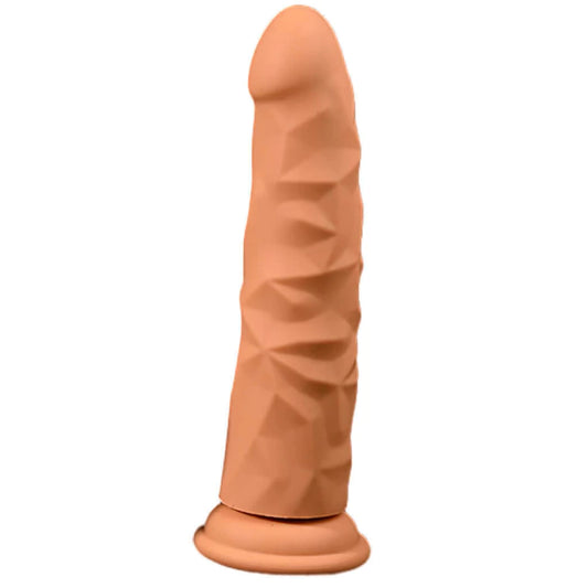 Dildo silicon liquido con ventosa texturizado 7,8inc