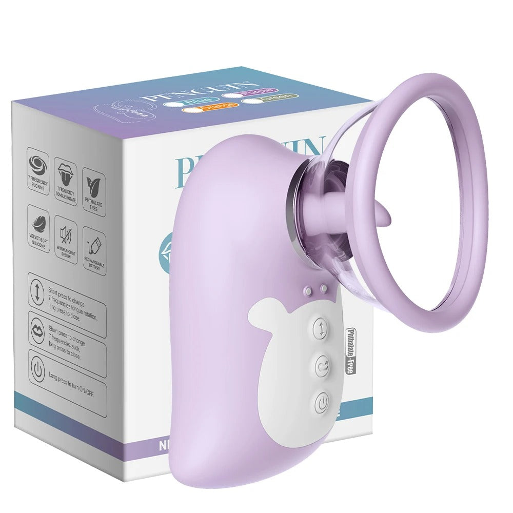 Penguin Succionador y estimulador de pezones 7 funciones Morado