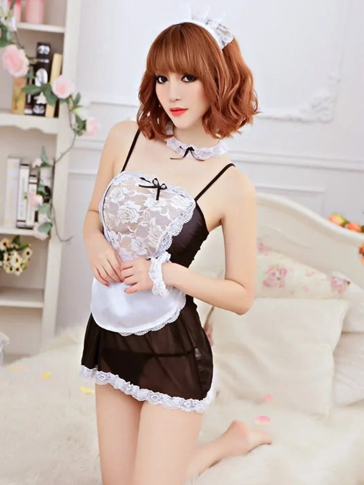 Disfraz mucama Vestido, gorro, delantal