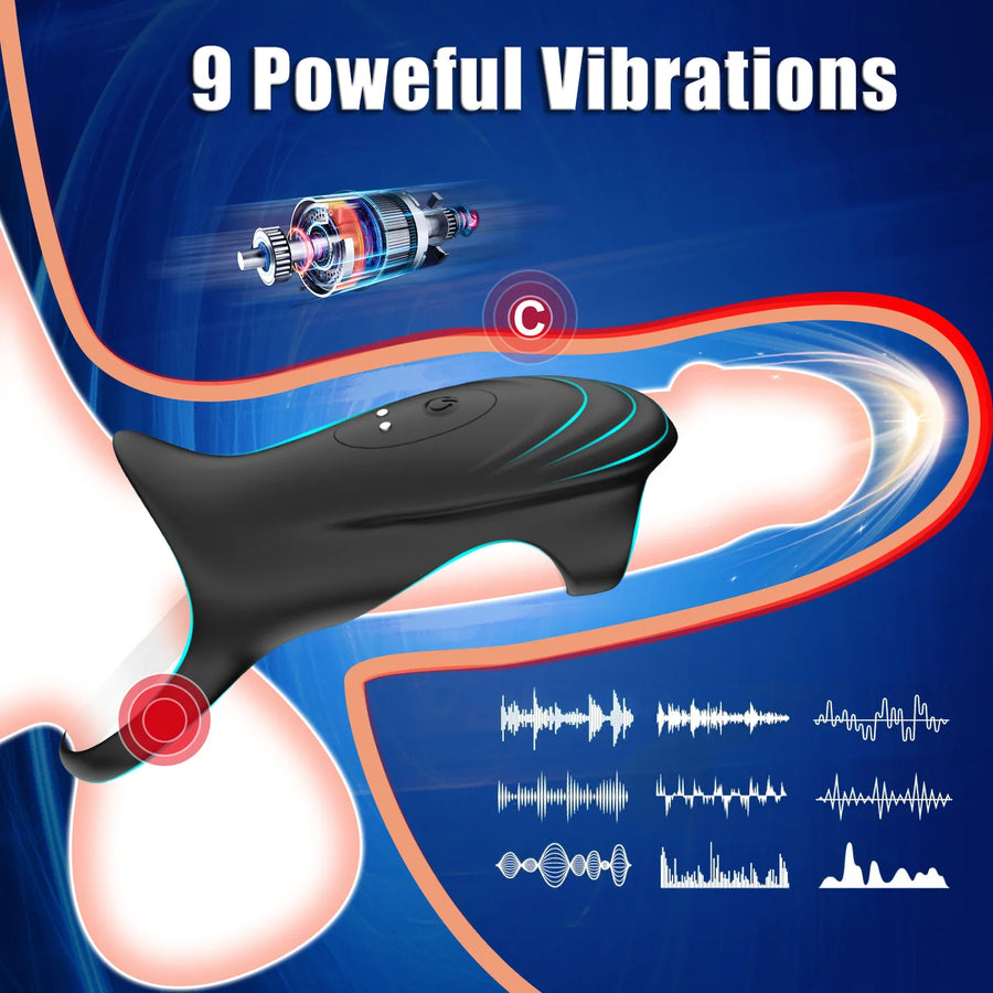 Anillo Vibrador con App – 9 Modos, Funda Incluida, Recargable USB