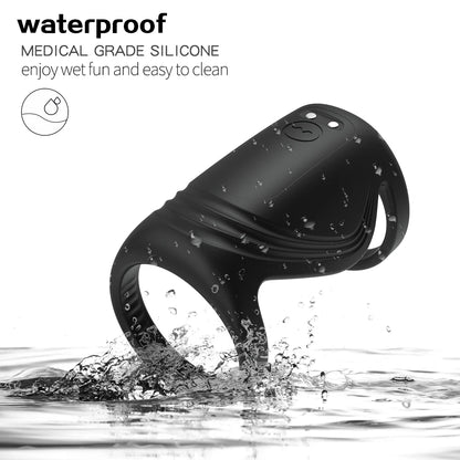 Anillo de silicón, 9 frecuencias de vibración, recarga USB,