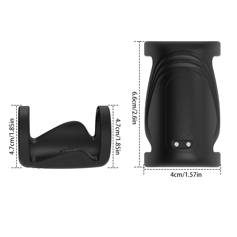 Anillo de silicón, 9 frecuencias de vibración, recarga USB,