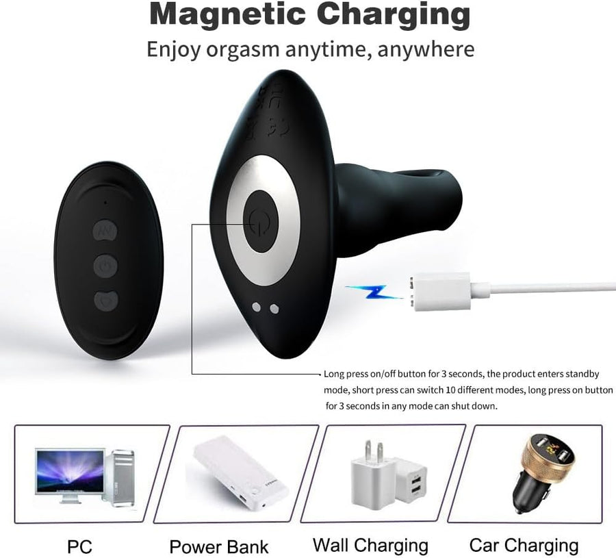 Plug Anal Vibrador con Golpeteo — 10 Modos & Control Remoto