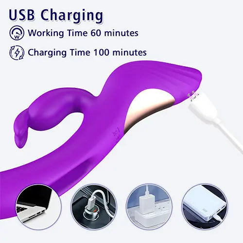 Vibrador Cassia Pink – 7 Modos de Aleteo y Vibración Recargable USB