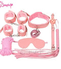 Kit Bondage 7 Piezas Negro – Esposas, Látigo, Máscara y Más