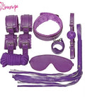 Kit Bondage 7 Piezas Negro – Esposas, Látigo, Máscara y Más