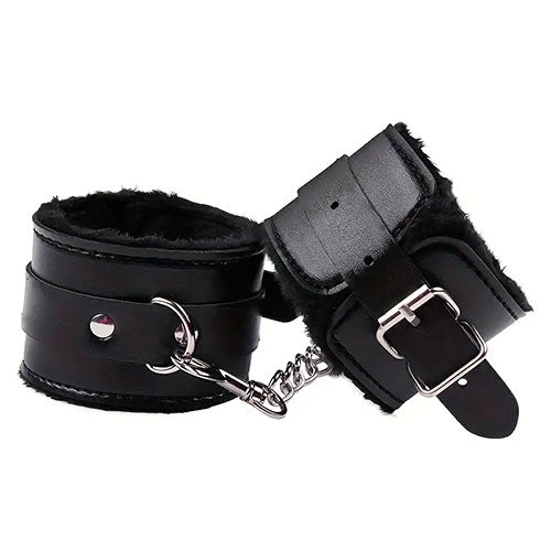Esposas de Vinipiel y Felpa – Ajustables para Bondage, Principiantes y Avanzados