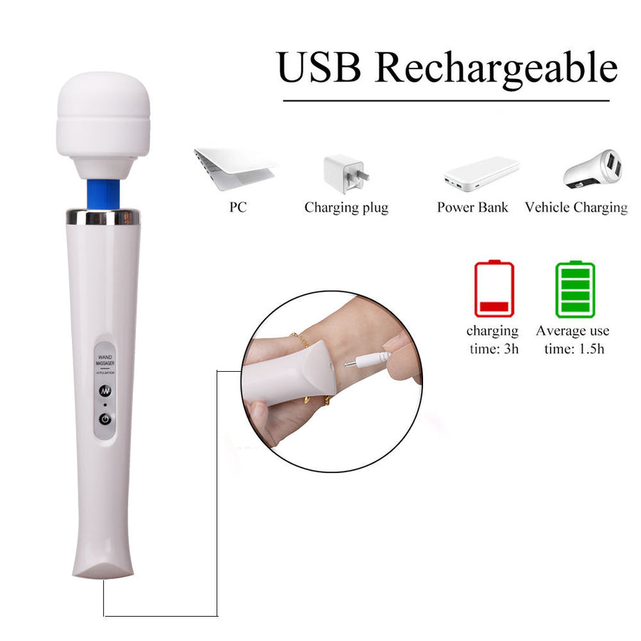 Vibrador Wanachi XXL – 10 Velocidades, Flexible y Recargable USB