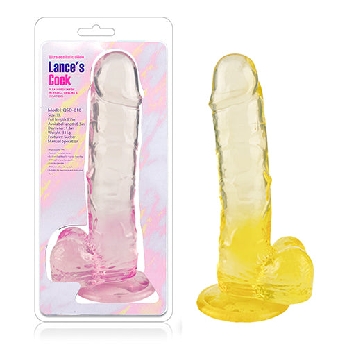 Dildo realista de TPE 22 x 4.5 cm Compatible con arnés + Base con ventosa